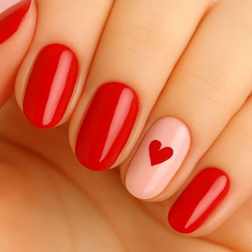 simple valentines nails