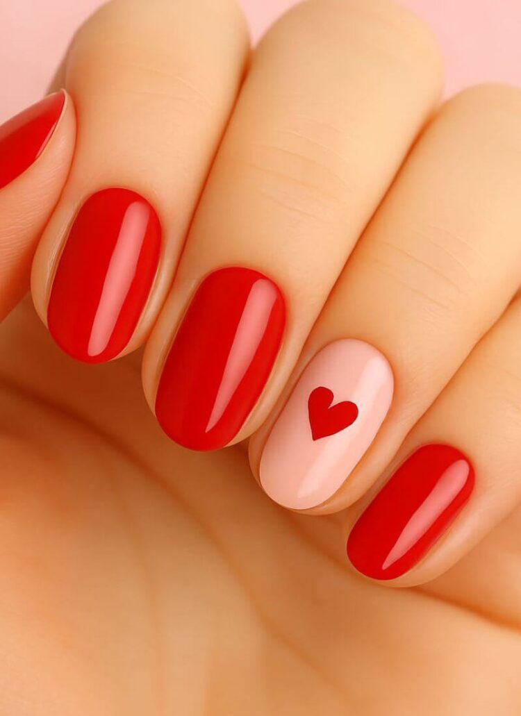 simple valentines nails