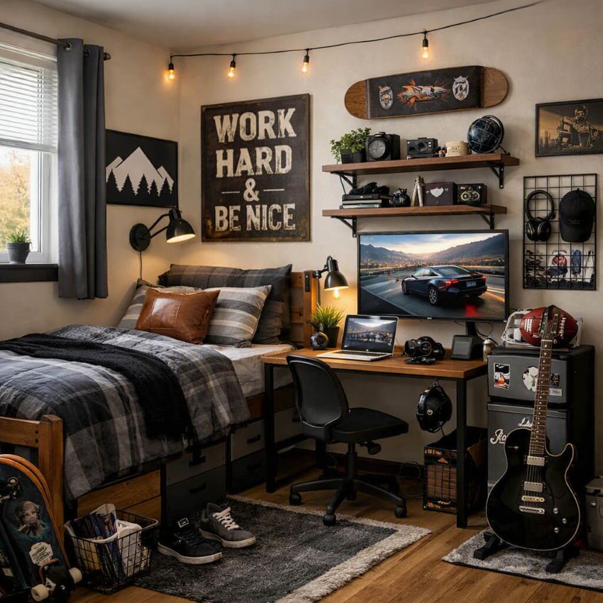 mens dorm decor